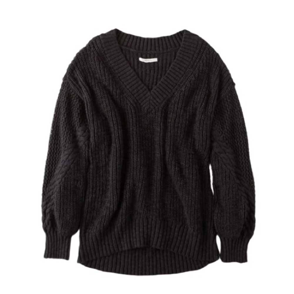 Women's Black V-Neck Sweater